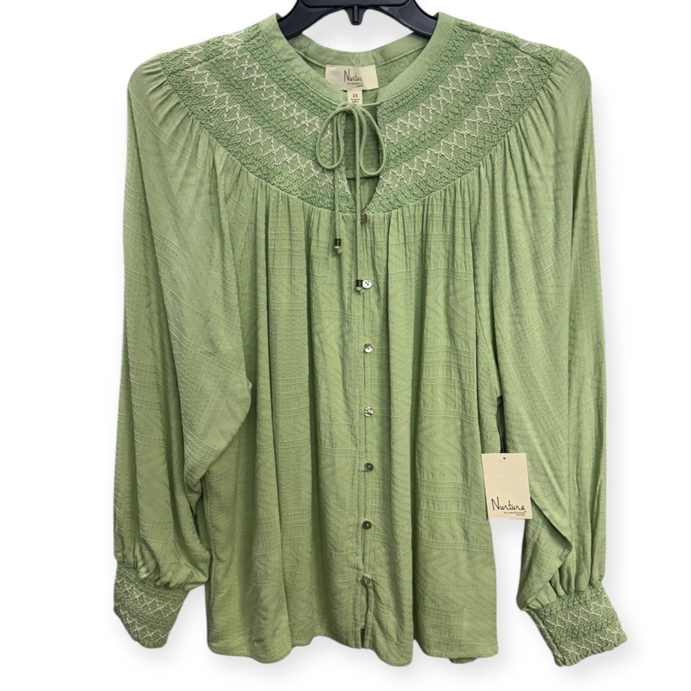 Nurture Women’s Sage Green Blouse Size 2X *286